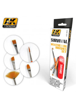 Zestaw pędzli AK-Interactive 663 Survival Weathering Brushes Set