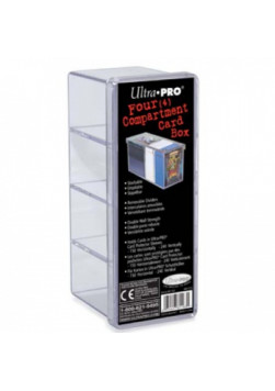 UP - 4-Compartment Card Storage Box - Clear