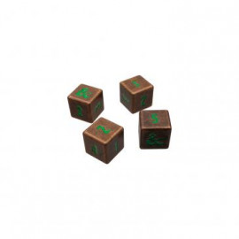 Zestaw kości UP - Heavy Metal Fall 21 Copper and Green D6 Dice Set for Dungeons & Dragons