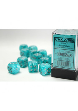 Zestaw kości Chessex 16mm K6 - Cirrus Aqua (12 sztuk)