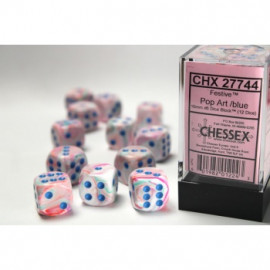 Zestaw kości Chessex 16mm K6 - Festive Polyhedral Pop Art (12 sztuk)