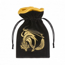 Sakiewka Dragon Black & Golden Velour Dice Bag
