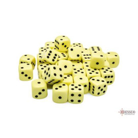 Zestaw kości Chessex Opaque Pastel Yellow/black 12mm d6 Dice Block (36 dice)