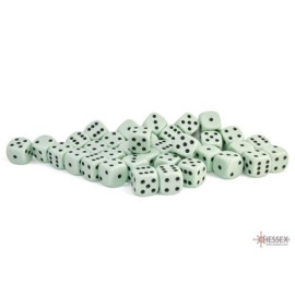 Zestaw kości Chessex Opaque Pastel Green/black 12mm d6 Dice Block (36 dice)