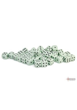 Zestaw kości Chessex Opaque Pastel Green/black 12mm d6 Dice Block (36 dice)