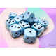 Zestaw kości Chessex Opaque Pastel Blue/black 16mm d6 Dice Block (12 dice)