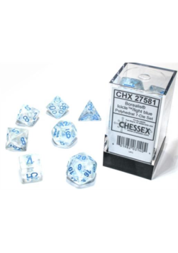 Zestaw kości Chessex Borealis Polyhedral Icicle/light blue Luminary 7-Die Set