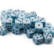 Zestaw kości Chessex Opaque Pastel Blue/black 12mm d6 Dice Block (36 dice)