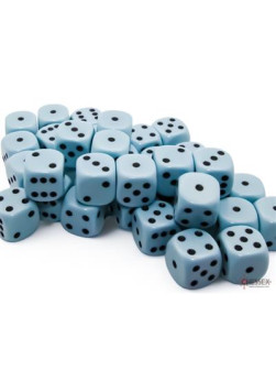 Zestaw kości Chessex Opaque Pastel Blue/black 12mm d6 Dice Block (36 dice)