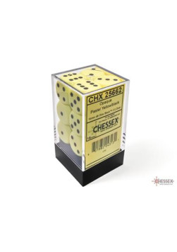 Zestaw kości Chessex Opaque Pastel Yellow/black 16mm d6 Dice Block (12 dice)