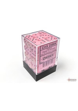 Zestaw kości Chessex Opaque Pastel Pink/black 12mm d6 Dice Block (36 dice)