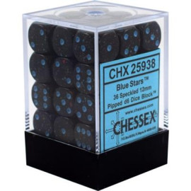 Zestaw kości Chessex Speckled 12mm d6 Dice Blocks with Pips (36 Dice) - Blue Stars