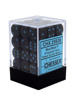 Zestaw kości Chessex Speckled 12mm d6 Dice Blocks with Pips (36 Dice) - Blue Stars