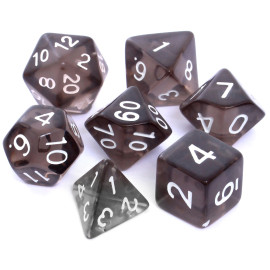 Zestaw kości REBEL RPG - Kryształowe - Czarne