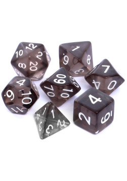 Zestaw kości REBEL RPG - Kryształowe - Czarne