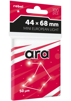 Koszulki na karty Rebel (44x68 mm) Ara Light, 100 sztuk