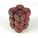 Zestaw kości Chessex Speckled 16mm d6 with pips Dice Blocks (12 Dice) - Strawberry