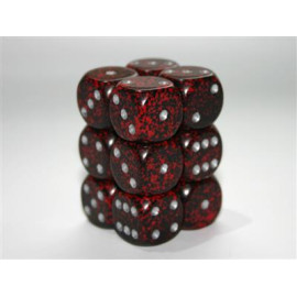 Zestaw kości Chessex Speckled 16mm d6 with pips Dice Blocks (12 Dice) - Silver Volcano