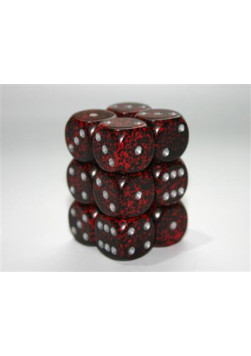Zestaw kości Chessex Speckled 16mm d6 with pips Dice Blocks (12 Dice) - Silver Volcano