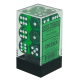 Zestaw kości Chessex Translucent 16mm d6 with pips Dice Blocks (12 Dice) - Green w/white