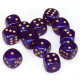 Zestaw kości Chessex Borealis 16mm d6 Royal Purple/gold Luminary Dice Block (12 dice)