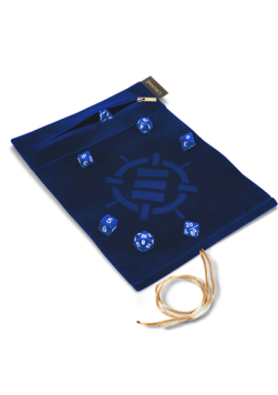 ENHANCE Roll on a Scroll™ Dice Rolling Mat & 7pc Acrylic Dice Set Blue