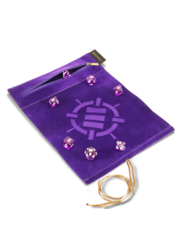 ENHANCE Roll on a Scroll™ Dice Rolling Mat & 7pc Acrylic Dice Set Purple