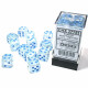 Zestaw kości Chessex Borealis 16mm d6 Icicle/Light blue Luminary Dice Block (12 dice)
