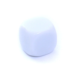 Kość Rebel matowa 6 Ścian - 16 mm - Bez symboli - Biała