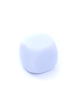 Kość Rebel matowa 6 Ścian - 16 mm - Bez symboli - Biała