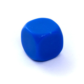 Kość Rebel matowa 6 Ścian - 16 mm - Bez symboli - Niebieska