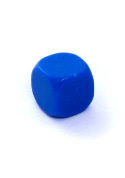 Kość Rebel matowa 6 Ścian - 16 mm - Bez symboli - Niebieska