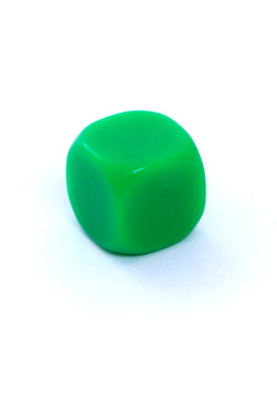 Kość Rebel matowa 6 Ścian - 16 mm - Bez symboli - Zielona