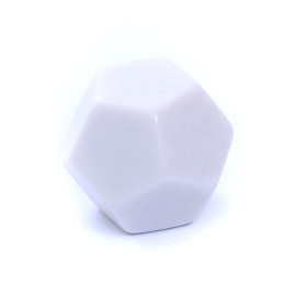 Kość Rebel matowa 12 Ścian - 21 mm - Bez symboli - Biała