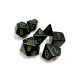 Zestaw kości RPG Opaque Black/green Polyhedral 7-Dice Set