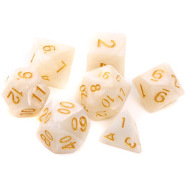 Zestaw kości RPG - Perłowe - Białe