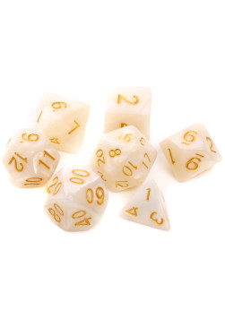 Zestaw kości RPG - Perłowe - Białe