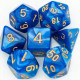 Zestaw kości RPG - Perłowe - Ciemnoniebieskie (złote cyfry)