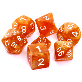 Zestaw kości RPG - Perłowe - Ciemnożółte