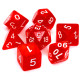 Zestaw kości RPG - Perłowe - Czerwone