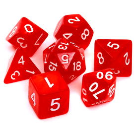 Zestaw kości RPG - Perłowe - Czerwone