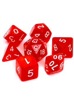 Zestaw kości RPG - Perłowe - Czerwone