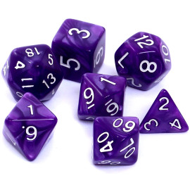 Zestaw kości RPG - Perłowe - Fioletowe