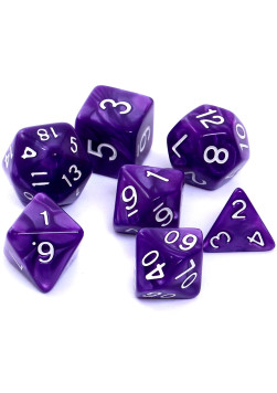 Zestaw kości RPG - Perłowe - Fioletowe