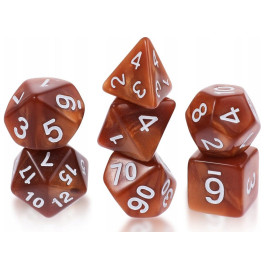 Zestaw kości RPG - Perłowe - Brązowe