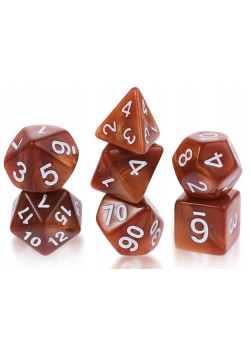Zestaw kości RPG - Perłowe - Brązowe