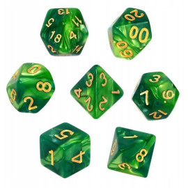 Zestaw kości RPG - Perłowe - Miętowo-zielone