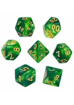 Zestaw kości RPG - Perłowe - Miętowo-zielone