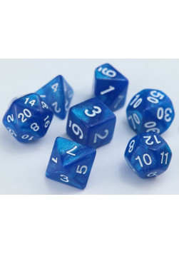 Zestaw kości RPG - Brokatowe - Ciemnoniebieskie