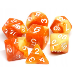 Zestaw kości RPG - Dwukolorowe - Żółto-pomarańczowe
